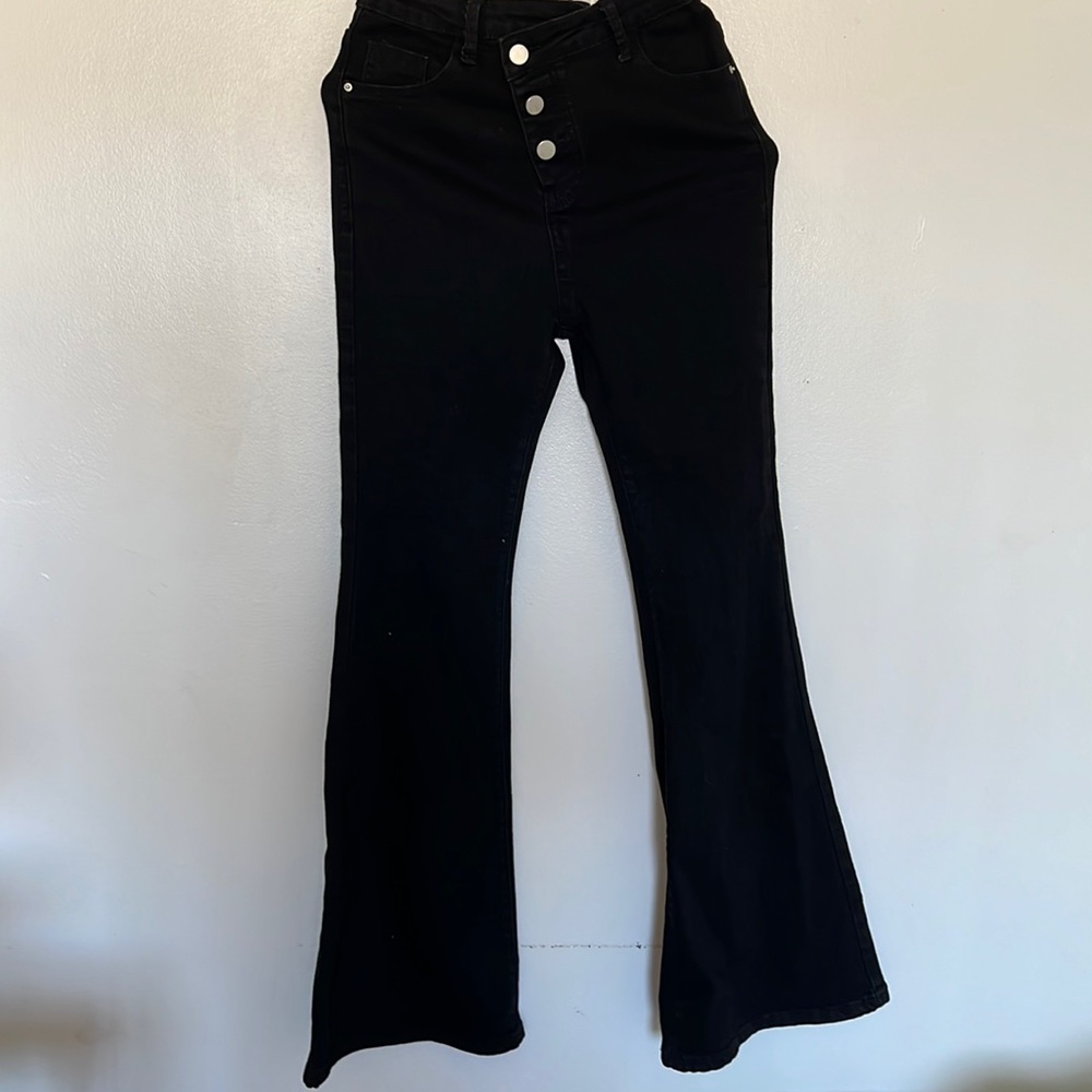 Black flared jeans